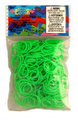 Rainbow Loom bandjes Neon groen (300 stuks)