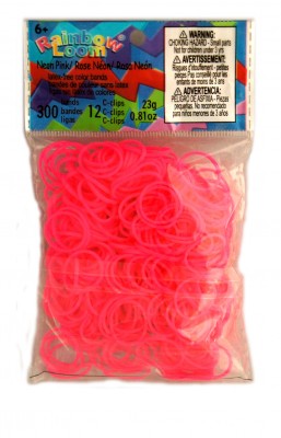 Rainbow Loom bandjes Neon roze (300 stuks)