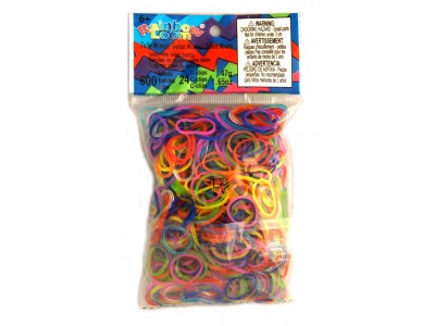 Rainbow Loom bandjes Doorzichtig kleuren mix  (600 stuks)