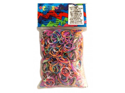 Rainbow Loom bandjes Mix Tie Dye (600 stuks)