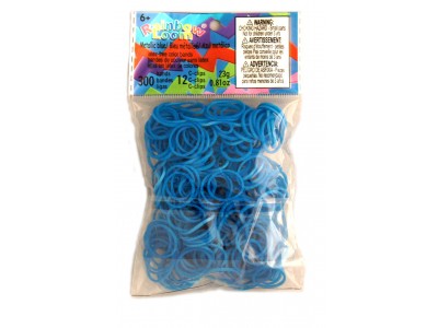 Rainbow Loom bandjes Metallic blauw (300 stuks)